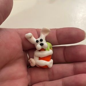 Glass bunny on a carrot bead